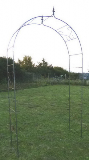 Rosenbogen einf. mit Spitze - B 1,4m - Eisen-natur