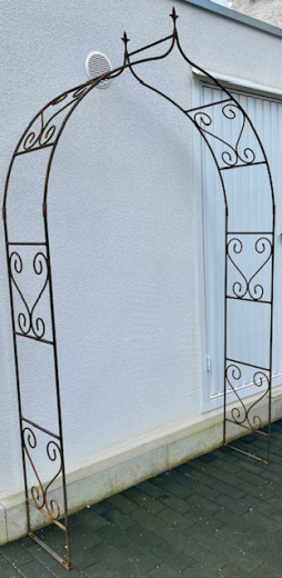 Rosenbogen mit Spitze, 3tlg. Breite 120 cm, Höhe 250 cm Eisen-Natur