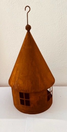 Vogelhaus, Laterne, rund D17xH39cm rost