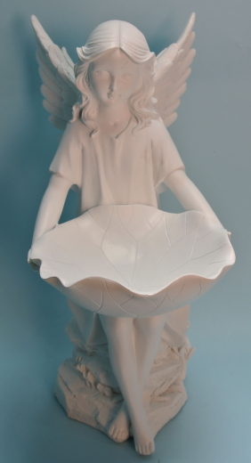 Elfe mit Vogeltränke, 14x21x30 cm