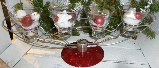 Tischleuchter mit 4 Gläser H15 cm