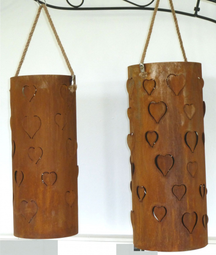 Säule Herz rund mit Kordel 2erSet H60 und 50 cm