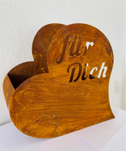 Herz zum Bepflanzen 31x10x26, rost