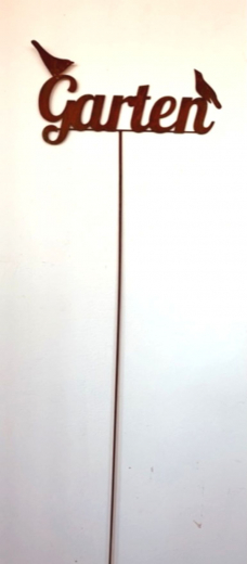 Gartenstecker mit 2 Vögel, 45xH160, rost
