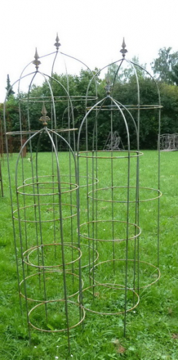 Blumenhilfe/Obelisken 5er Set - Eisen natur