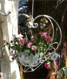 Hängeherz weiß, schwarz 45x80 cm