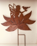 Elfe auf Blume D27H60, rost