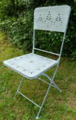 Stuhl, antik grau H 90 cm