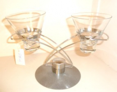 Tischleuchter mit 2 Gläser H15 cm