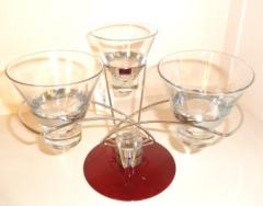 Tischleuchter mit 3 Gläser H15 cm